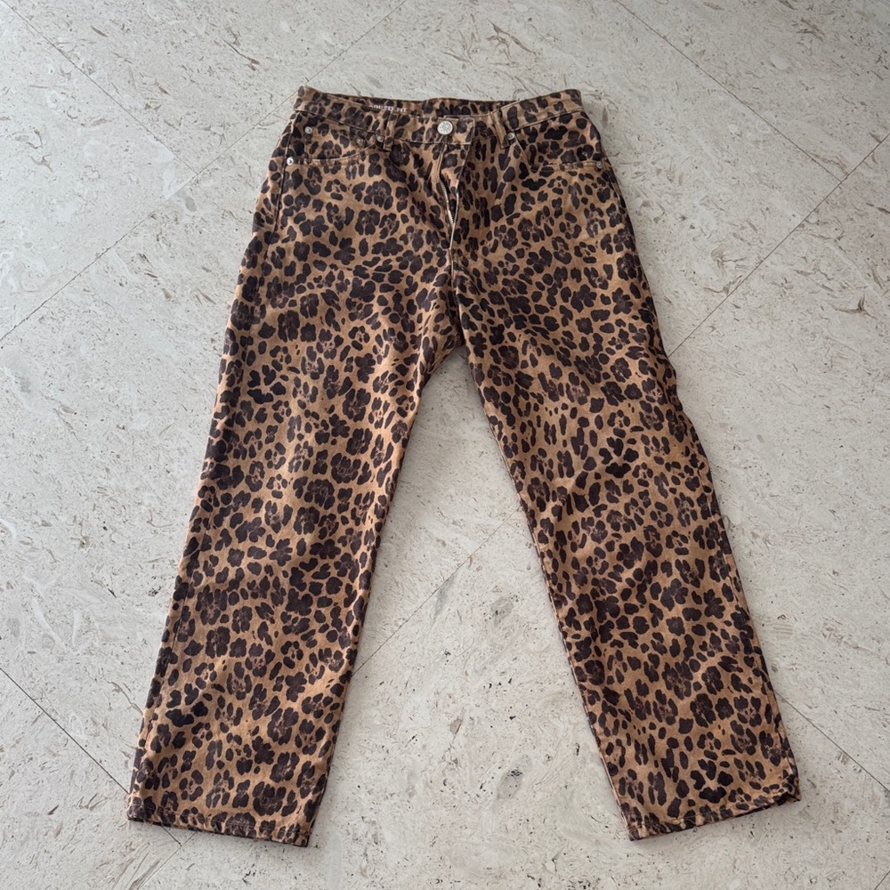 Leopard Print Straight Leg Women's Jeans